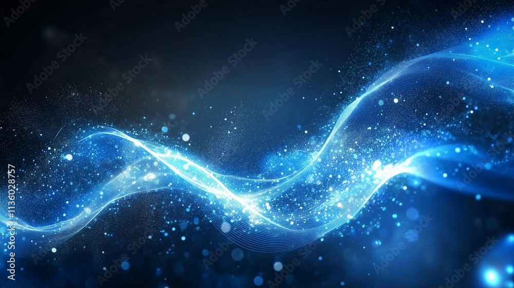 blue background with glowing lines and stars, a technology-themed background for presentation design. blue background with glowing lines and stars, a technology-themed background for presentation design.