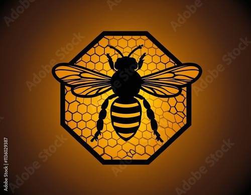 Wallpaper Mural Professional black and white bee logo, suitable for a variety of industries. Minimalistic aesthetic, isolated on a white background. Silhouette icon of a wasp. Ai generated image. Torontodigital.ca