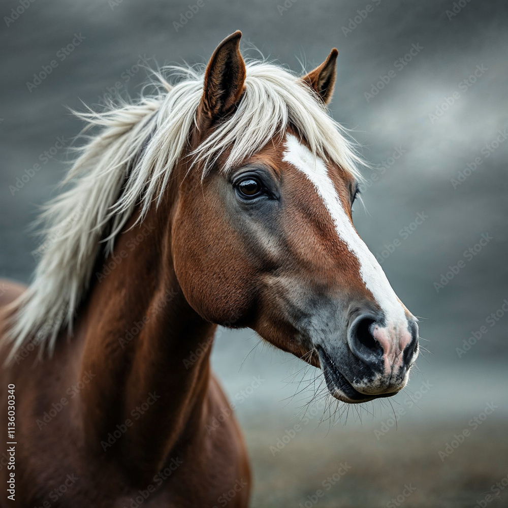 Obraz premium Concept photo of a horse with space for text