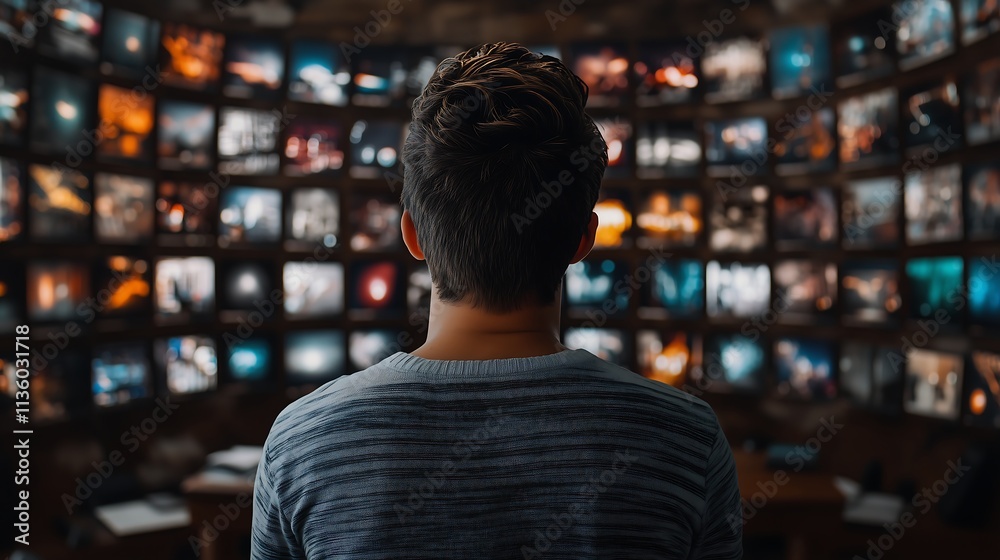 Man Overwhelmed by Streaming Options Man Overwhelmed by Streaming Options