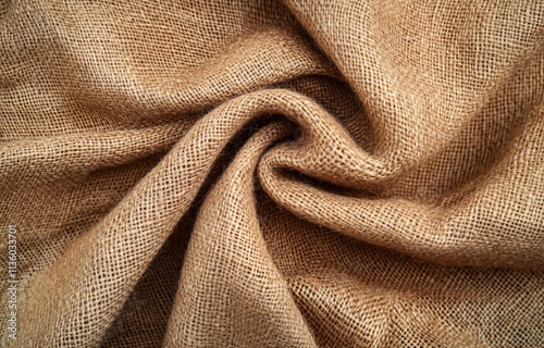 Brown Burlap Fabric Texture Swirls Background photo