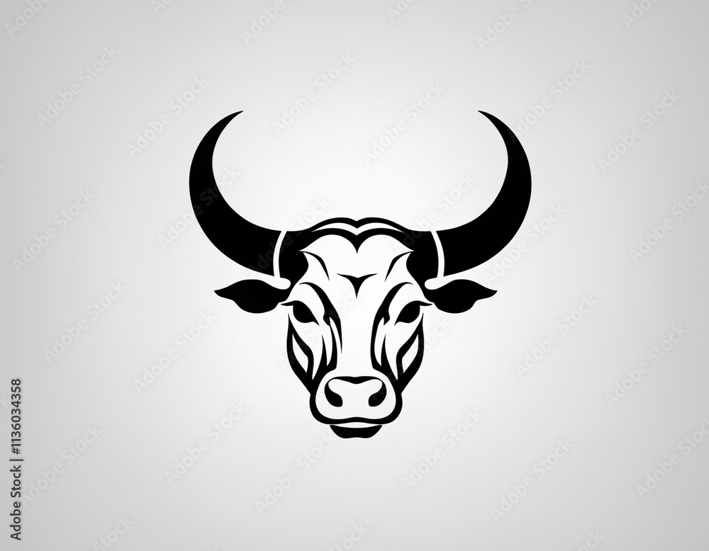 Silhouette of a bull charging with head , illustration. Ai generated image. Silhouette of a bull charging with head , illustration. Ai generated image.