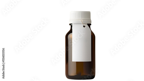 Vaccine Glass Vial Medical Bottle Mockup with blank label 