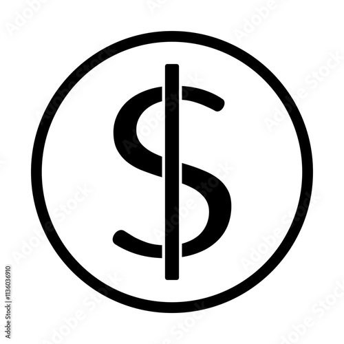 symbol dolara ikona, grafika wektorowa
