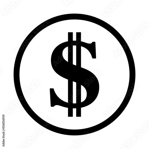 symbol dolara ikona, grafika wektorowa