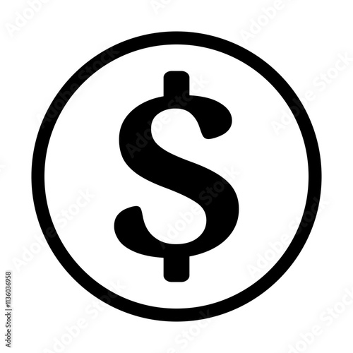 symbol dolara ikona, grafika wektorowa