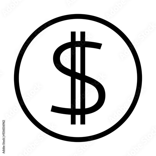 symbol dolara ikona, grafika wektorowa
