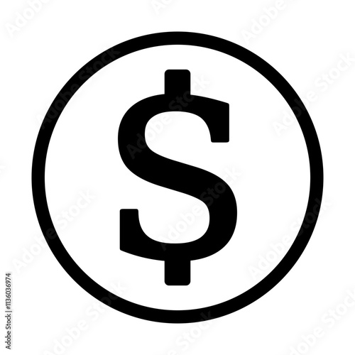 symbol dolara ikona, grafika wektorowa