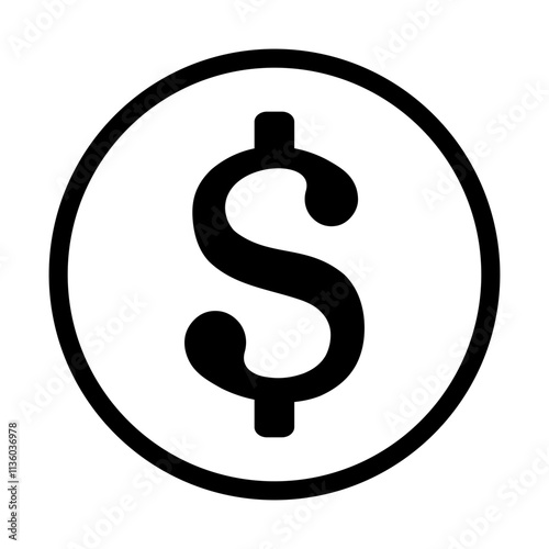 symbol dolara ikona, grafika wektorowa