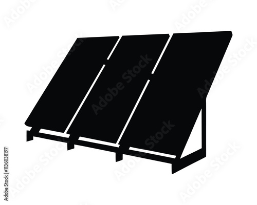 Solar panels silhouette illustration