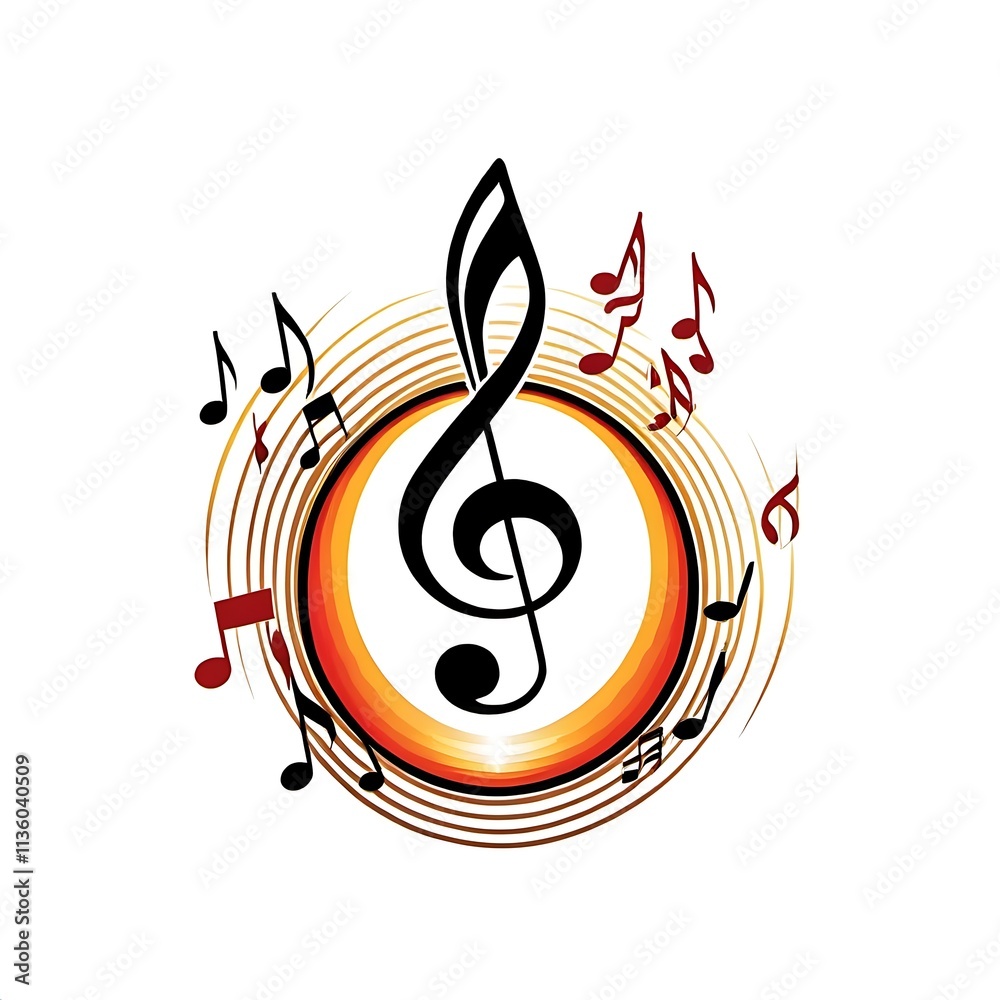 Fototapeta premium Musical Treble Clef Design 