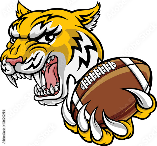 A wildcat or bobcat lynx bobcats wildcats sports team American football ball mascot