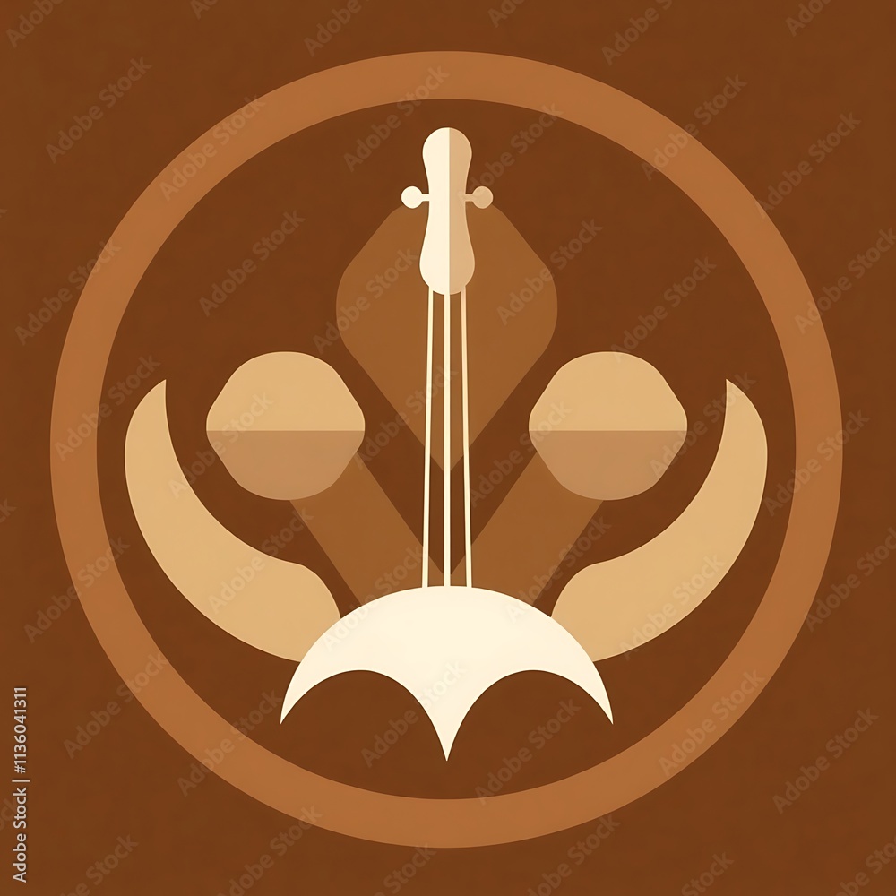 Abstract Violin Icon: A minimalist and artistic icon featuring a violin in a circular frame, evoking a sense of music, harmony, and elegance. Abstract Violin Icon: A minimalist and artistic icon featuring a violin in a circular frame, evoking a sense of music, harmony, and elegance.