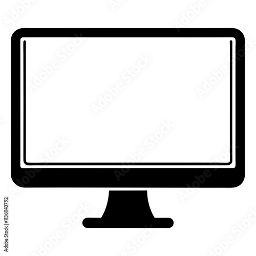 Realistic black modern thin frame display computer monitor Vector illustration