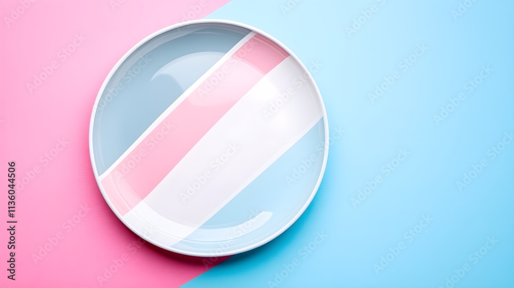 Creating a stunning pink and blue ceramic plate design studio photography minimalist aesthetic