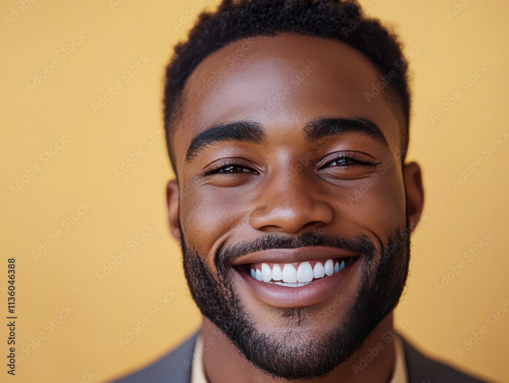 Portrait of a smiling, confident African American businessman in a suit, studio background Portrait of a smiling, confident African American businessman in a suit, studio background