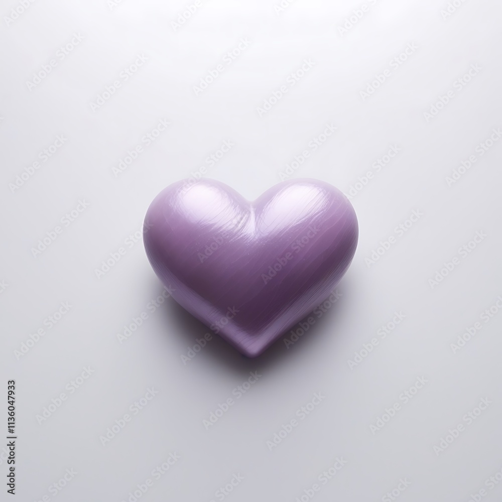 Violet Heart, A Symbol of Love and Elegance isolated on white background, 3d heart shape design Violet Heart, A Symbol of Love and Elegance isolated on white background, 3d heart shape design