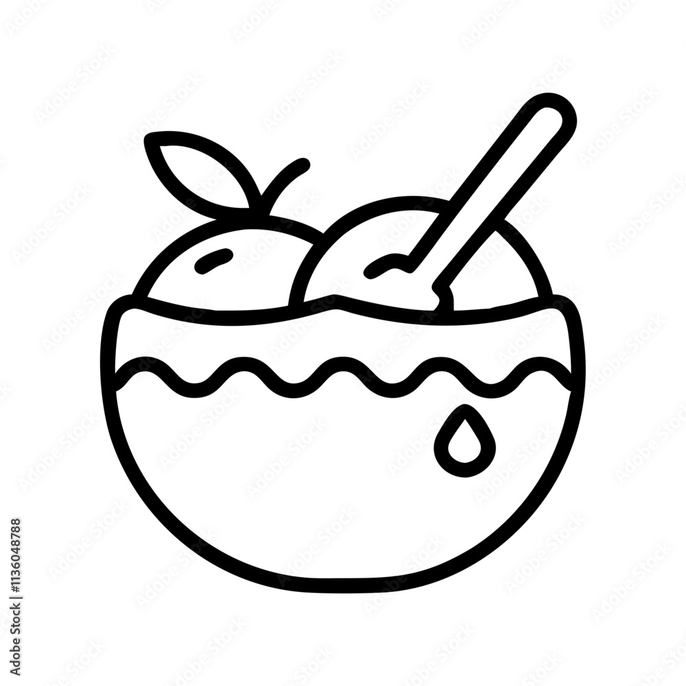 coconut ice cream icon, ice cream day line art, ice cream icon - simple black line art icon of coconut ice cream, symbolizing ice cream day celebrations. ice cream vector art. coconut ice cream icon, ice cream day line art, ice cream icon - simple black line art icon of coconut ice cream, symbolizing ice cream day celebrations. ice cream vector art.