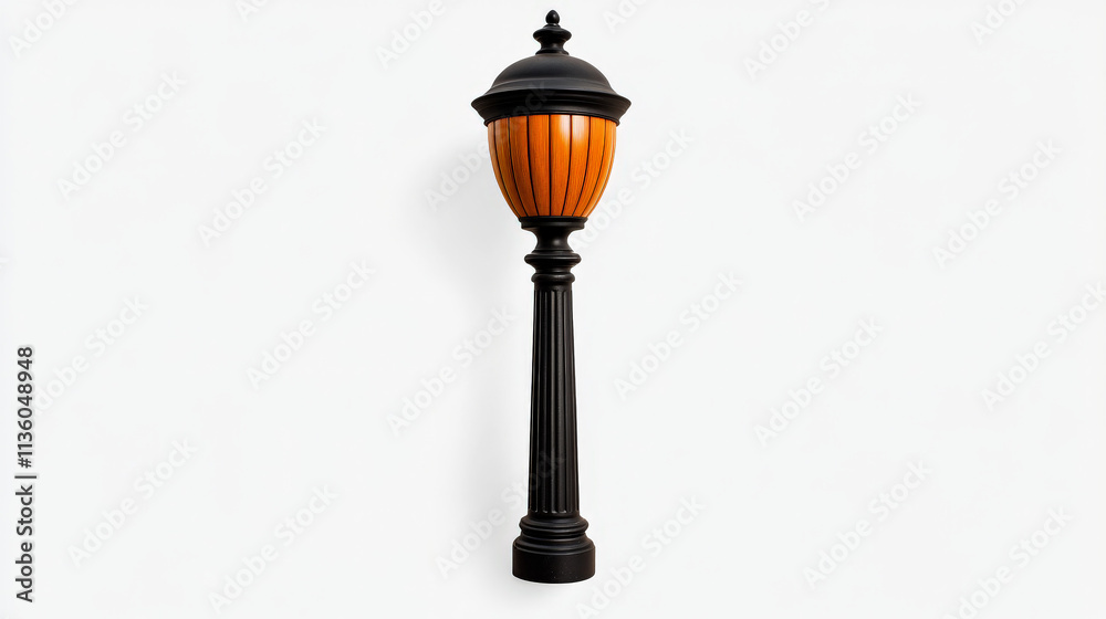 Classic Black and Orange Street Lamp Post Classic Black and Orange Street Lamp Post