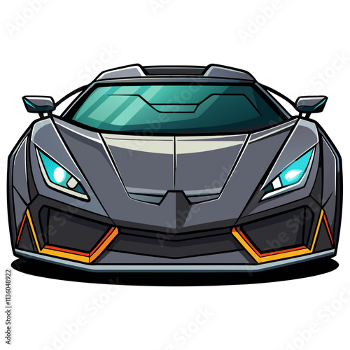 black color vehicle futuristic sport car elegant vector illustration