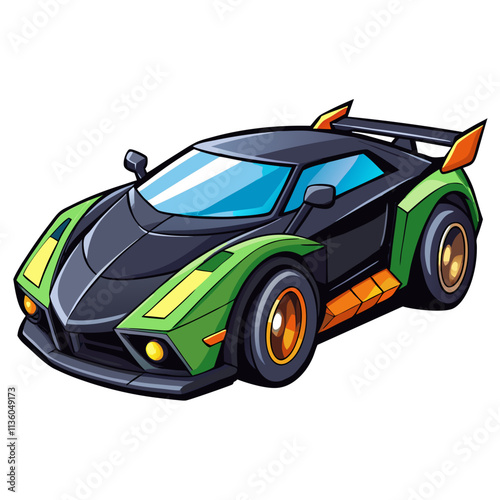 black color vehicle futuristic sport car elegant vector illustration