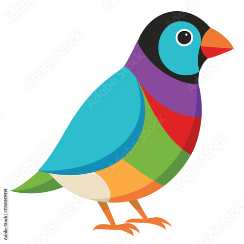 Cuadro en lienzo gouldian finch vector illustration