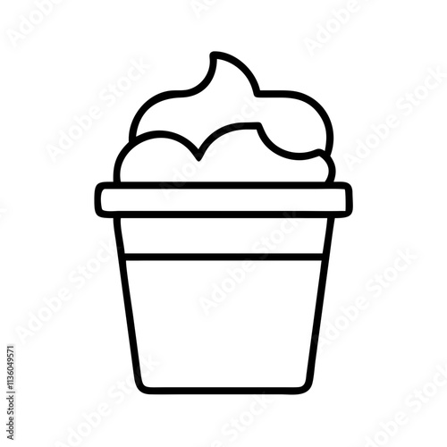 ice cream pint container icon, ice cream day line art, ice cream icon - simple black line art icon of ice cream pint container, symbolizing ice cream day celebrations. ice cream vector art.