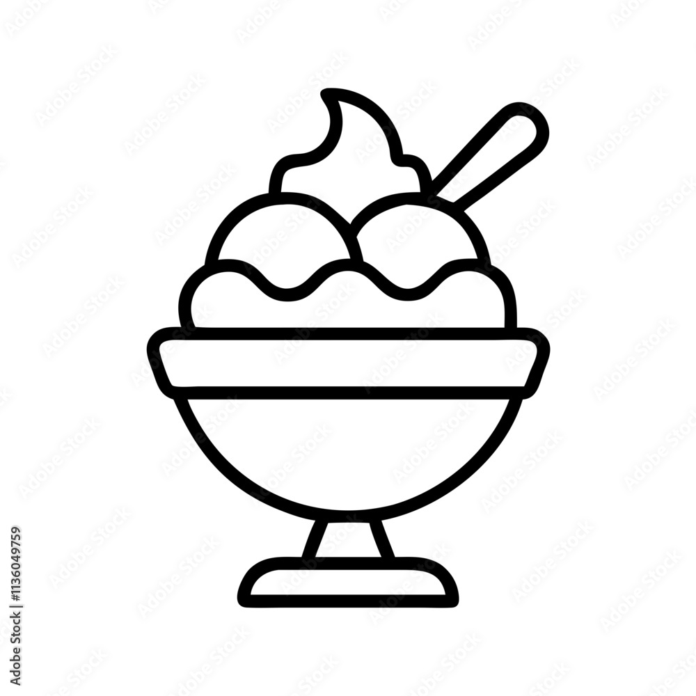 ice cream sundae with layers icon, ice cream day line art, ice cream icon - simple black line art icon of ice cream sundae with layers, symbolizing ice cream day celebrations. ice cream vector art. ice cream sundae with layers icon, ice cream day line art, ice cream icon - simple black line art icon of ice cream sundae with layers, symbolizing ice cream day celebrations. ice cream vector art.