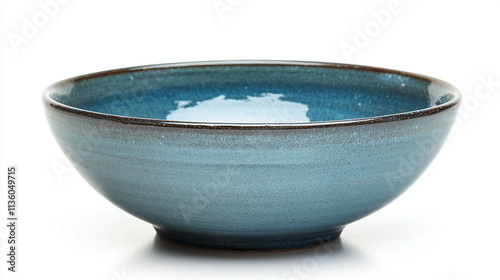 Minimalistic ceramic bowl isolated for kitchen-themed designs, modern tableware visuals, and artistic decorative ideas photo