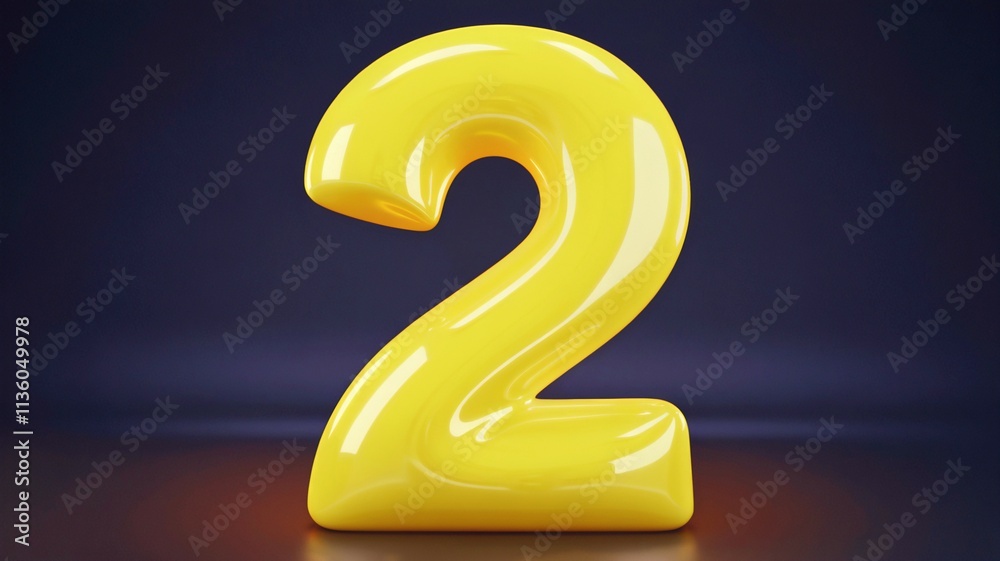 Naklejka premium 3d golden number