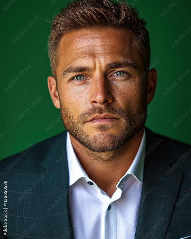 portrait business man wearing a suit with a beard