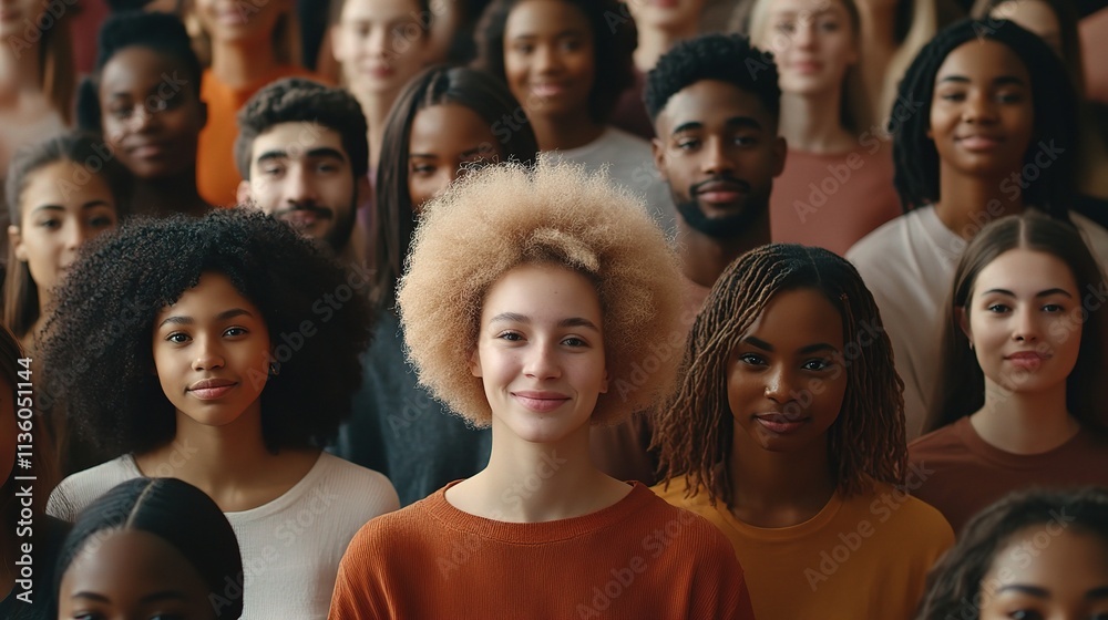 Diverse Group of Young People Smiling Together in a Cohesive Setting Diverse Group of Young People Smiling Together in a Cohesive Setting
