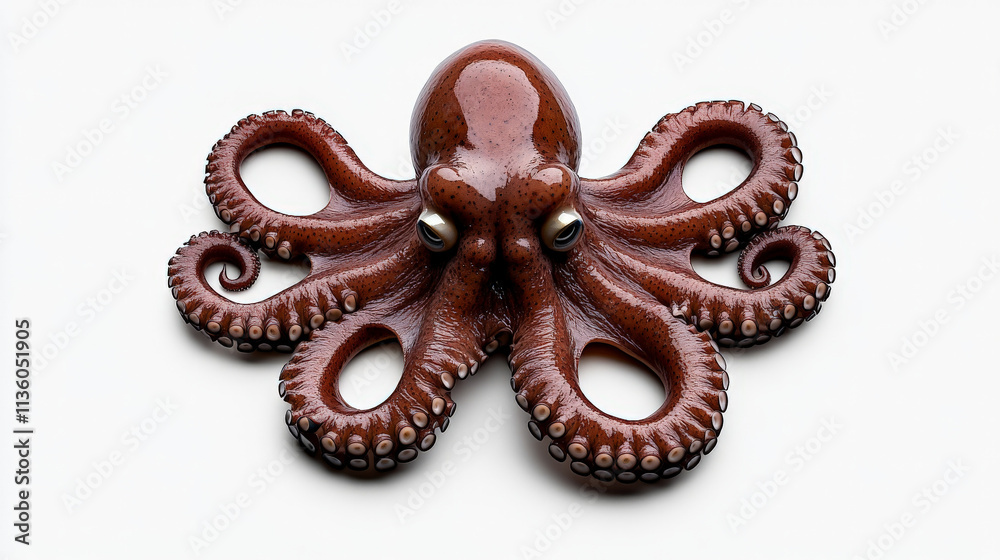 Obraz premium Intricate Octopus Sculpture: A detailed, high-resolution close-up of a meticulously crafted octopus sculpture, showcasing its intricate texture and lifelike details. The rich.