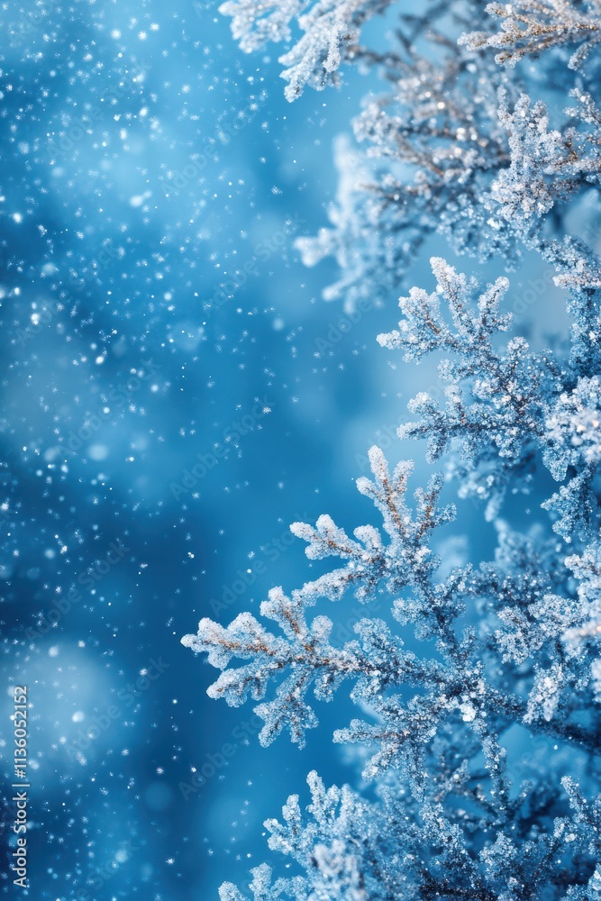 Serene Winter Snowflake Blurred Background. Serene Winter Snowflake Blurred Background.
