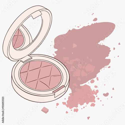 Pretty Pink Blush Compact Powder Makeup Cosmetic Beauty Product