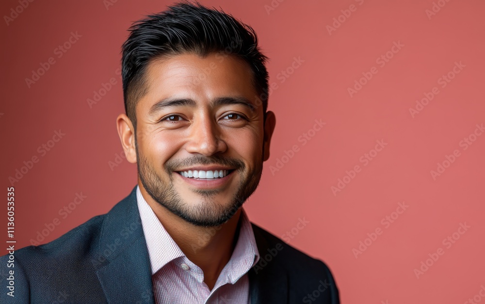 Confident businessman with a suit and a smile in a studio background, He looking at the camera Confident businessman with a suit and a smile in a studio background, He looking at the camera