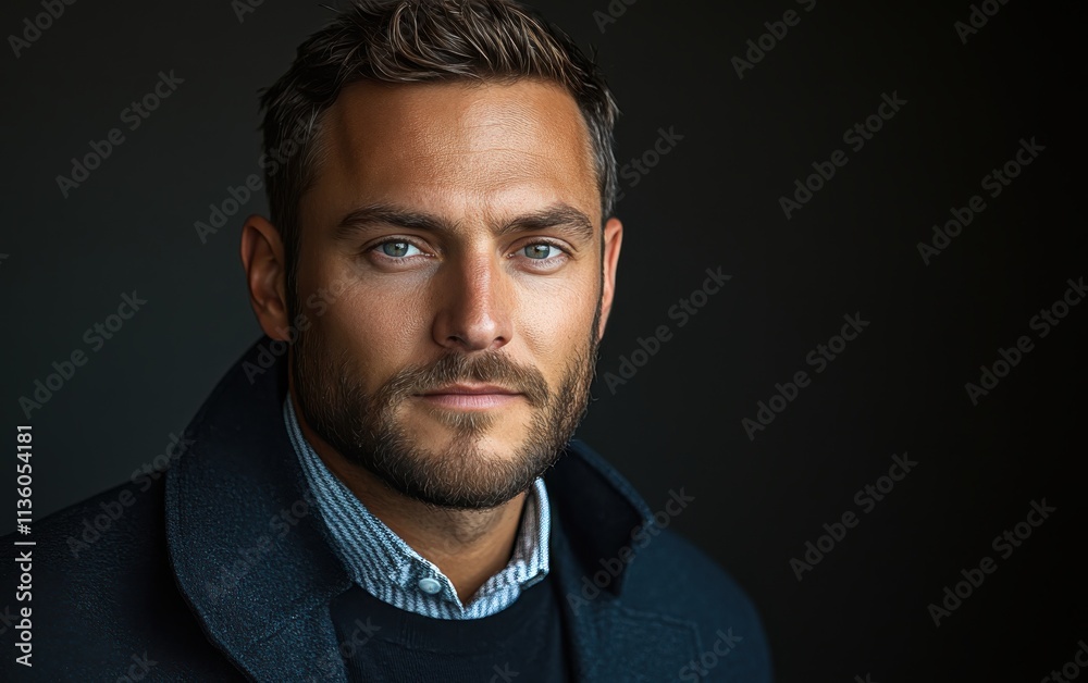 Fototapeta premium Confident businessman with a suit and a smile in a studio background, He looking at the camera