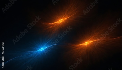 black background with light blue, yellow, colourful, connection, cyberspace, dusk, 4