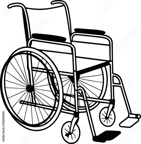  Wheelchair ,disability support, assistive device, Create a Wheelchair Silhouette Vector Style.