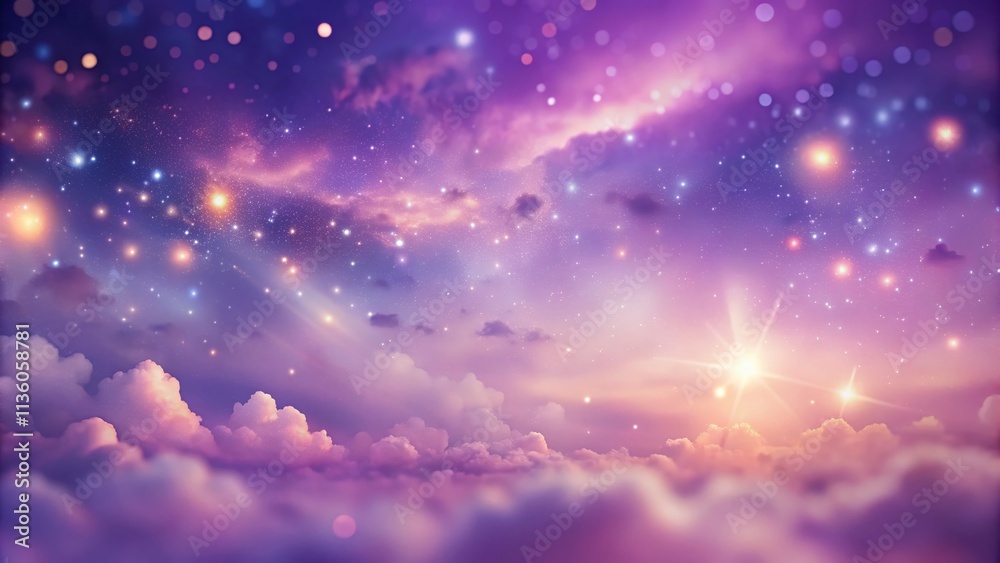 Fototapeta premium Blurred Violet Sky with Pink Light Effects for Cosmic Abstract Backgrounds, Ideal for Romantic Space-Themed Banners and Digital Designs