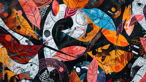An abstract painting mural 