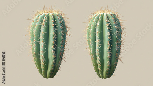 Realistic cactus isolated for desert-themed designs, modern home decor, and detailed botanical-inspired illustrations photo