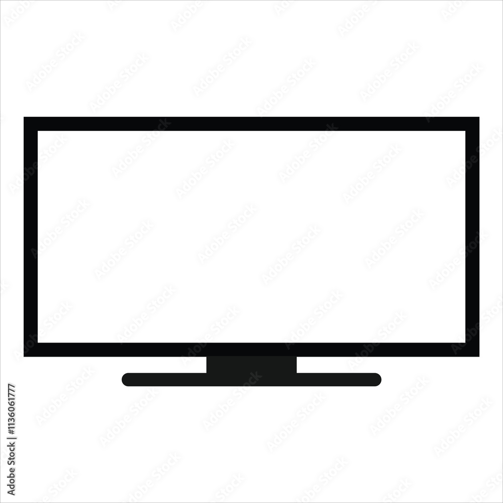 Realistic empty TV frame, mockup of a large modern black TV, modern stylish monitor, blank television template with white screen – vector Realistic empty TV frame, mockup of a large modern black TV, modern stylish monitor, blank television template with white screen – vector