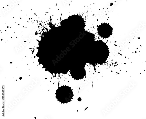 black brush dropped splatter splash artistic grunge graphic element