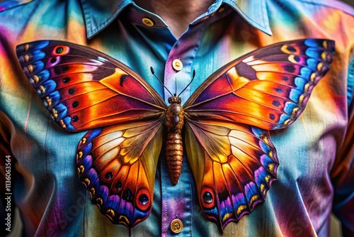 Butterfly Shirt Design, Fashion Apparel, Insect Clothing Print,  Rule of Thirds Photography, Nature Inspired Style photo