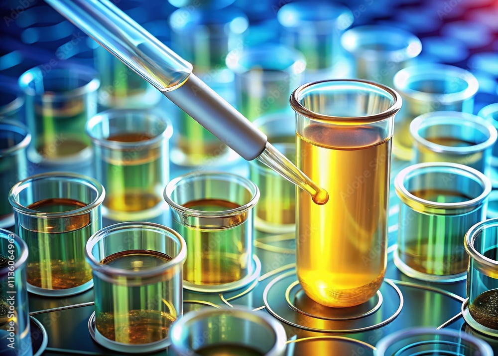 3D Medical Urine Gene Test Macro Illustration 3D Medical Urine Gene Test Macro Illustration