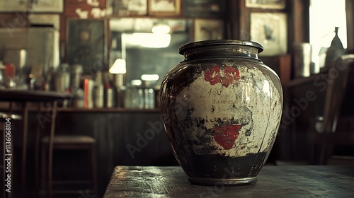 Vintage Pottery Jar: Rustic Home Decor photo