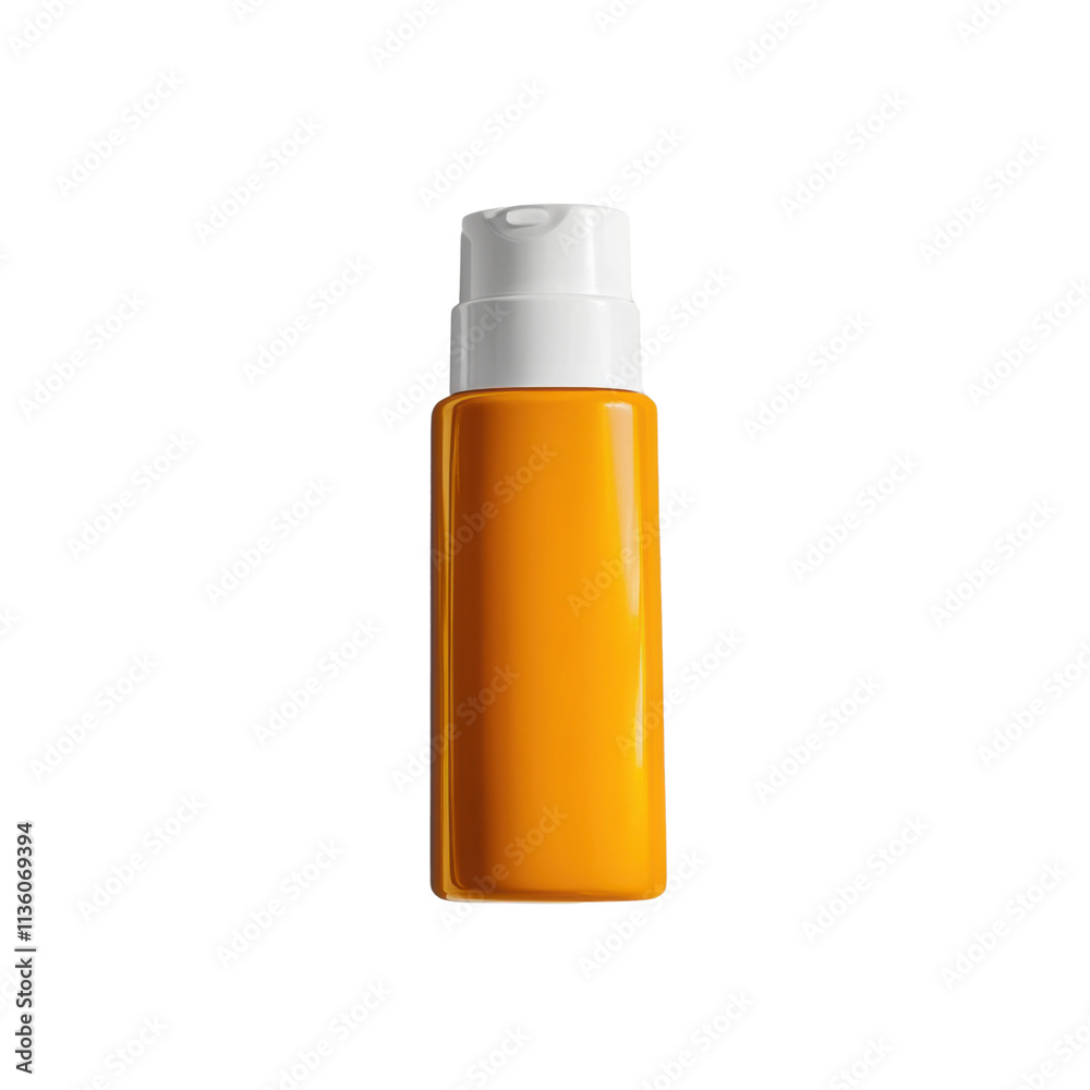 Bright Orange Cosmetic Container with White Lid on White Background Bright Orange Cosmetic Container with White Lid on White Background
