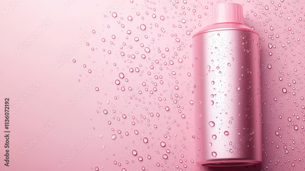 Spray deodorant in aluminum aerosol can with air bubbles or water drops vector realistic cosmetic product, Antiperspirant in pink metal bottles with plastic cap falling isolated on background. Mock up Spray deodorant in aluminum aerosol can with air bubbles or water drops vector realistic cosmetic product, Antiperspirant in pink metal bottles with plastic cap falling isolated on background. Mock up