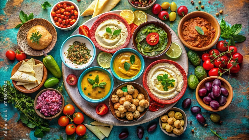 Mediterranean Mezze Platter - AI Food Photography Mediterranean Mezze Platter - AI Food Photography